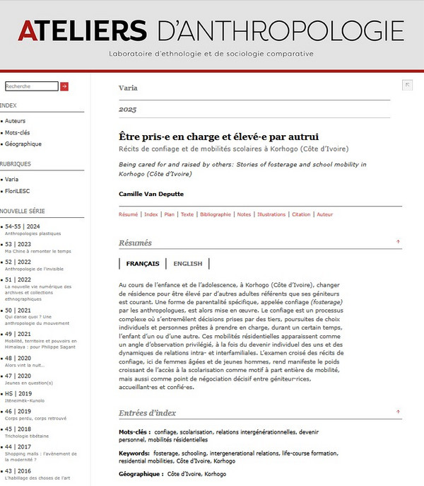Être pris·e en charge et élevé·e par autrui : récits de ... Image 1